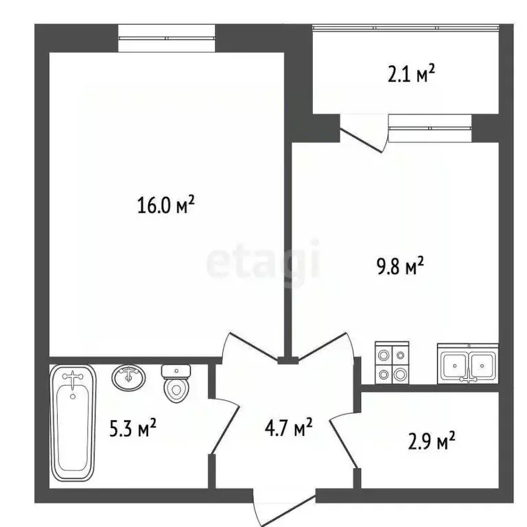1-к кв. Севастополь ул. Братьев Манганари, 30к1 (38.2 м) - Фото 2