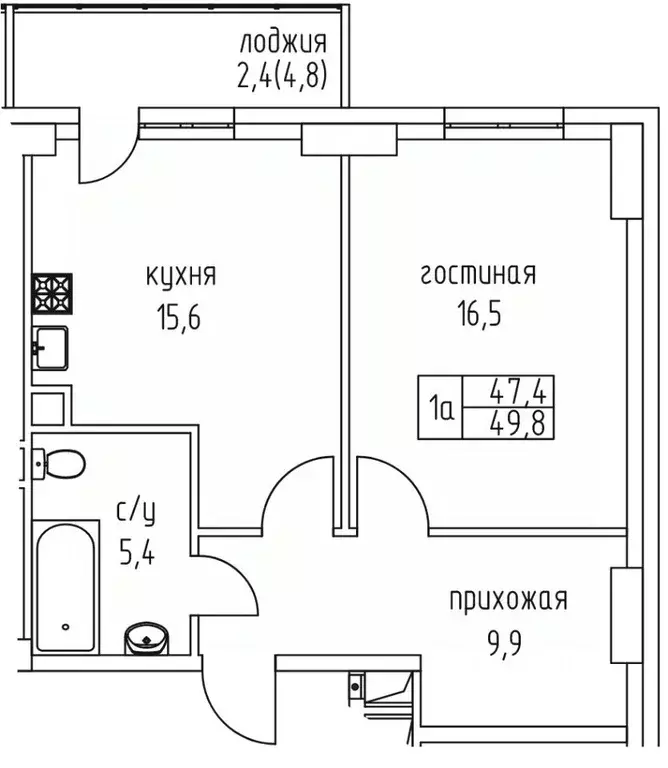 1-к кв. Саха (Якутия), Якутск просп. Михаила Николаева, 3к5А (49.8 м) - Фото 1