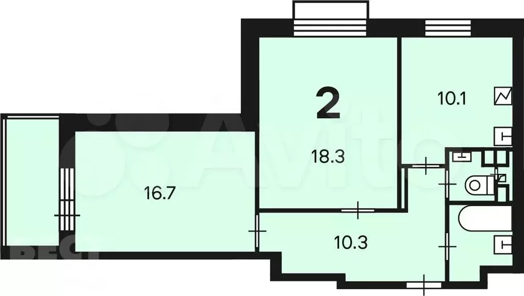 Аукцион: 2-к. квартира, 60,3 м, 7/19 эт. - Фото 1
