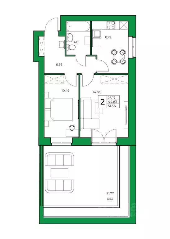 2-к кв. Башкортостан, Уфимский район, Зубовский сельсовет, с. Зубово ... - Фото 1