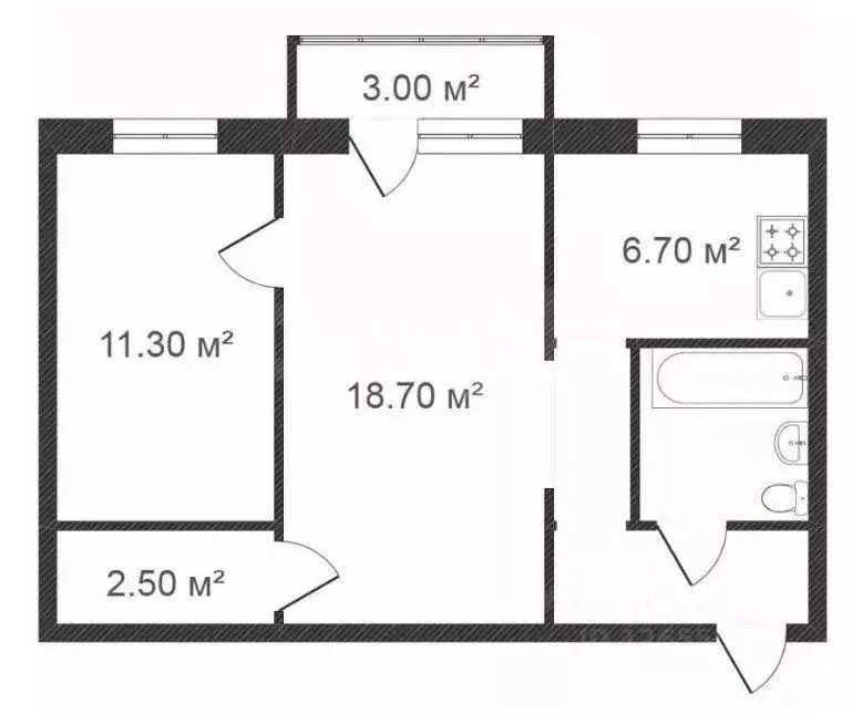 3-к кв. Костромская область, Кострома Никитская ул., 140 (44.2 м) - Фото 2