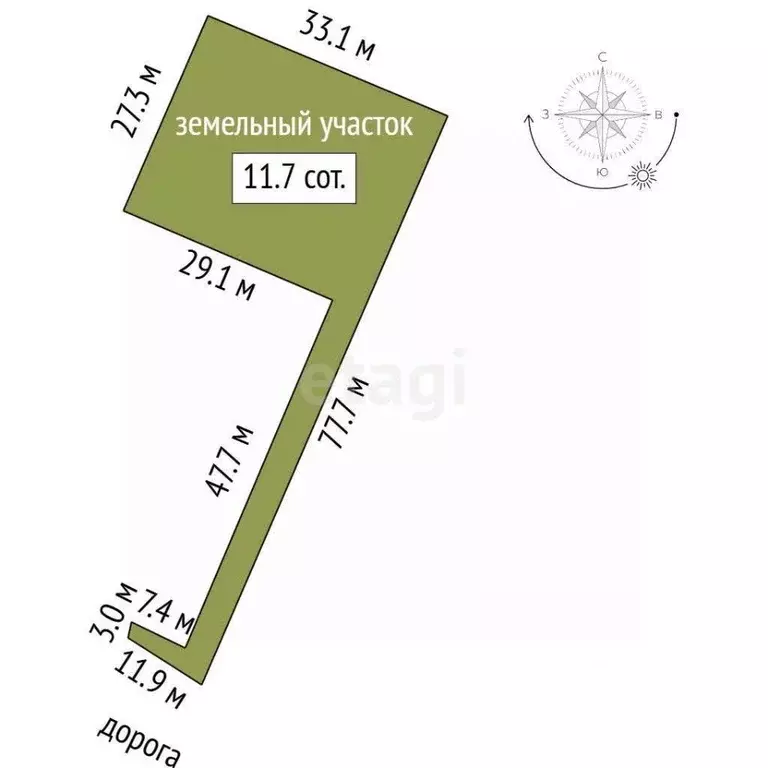 Участок в Краснодарский край, Крымский район, Адагум хут. ул. Есенина, ... - Фото 2