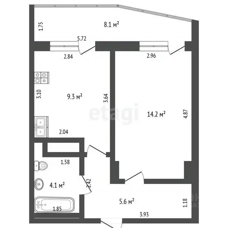 1-к кв. Крым, Ялта муниципальный округ, Гаспра пгт ул. Парусная, 9В ... - Фото 2