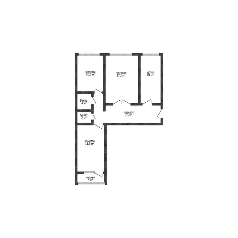 3-комнатная квартира: Новороссийск, улица Алексеева, 22 (65.9 м) - Фото 1