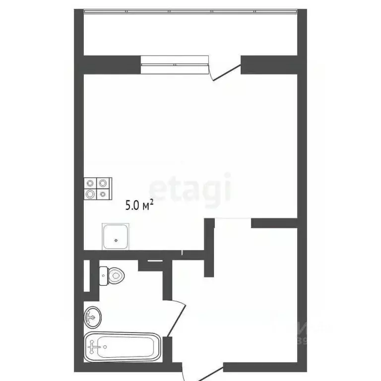 Студия Тюменская область, Тюмень ул. Червишевский Тракт, 47 (25.9 м) - Фото 2