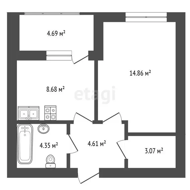 1-комнатная квартира: Альметьевск, улица Ленина, 173 (37.91 м) - Фото 1