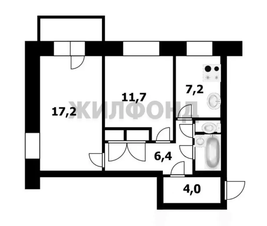 Продаётся 2-к квартира, 47.1 м - Фото 0