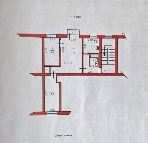 3-к кв. Пензенская область, Пенза ул. Беляева, 6 (54.3 м) - Фото 2