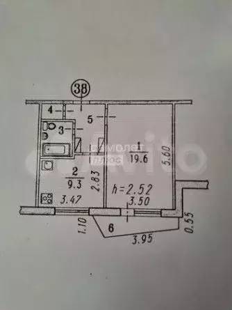 1-к. квартира, 38 м, 1/9 эт. - Фото 0