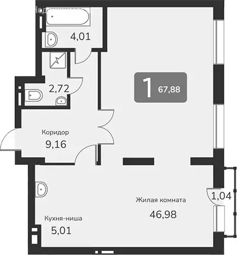 2-комнатная квартира: Новосибирск, улица Владимира Заровного, 6/1 (68 ... - Фото 0