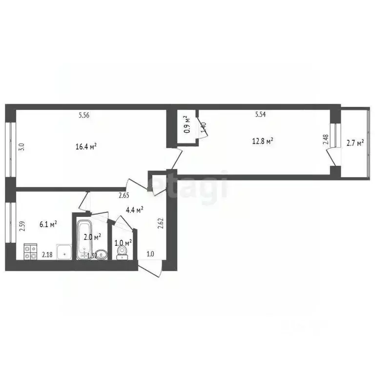 2-к кв. Самарская область, Самара Средне-Садовая ул., 48 (45.25 м) - Фото 2