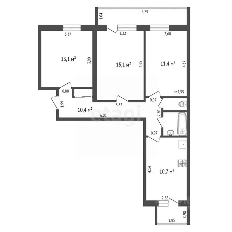 3-к кв. Воронежская область, Рамонский район, Айдаровское с/пос, с. ... - Фото 2