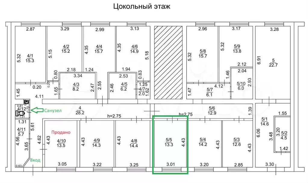 Офис с арендатором 13,3м Доход 6тр Собственник - Фото 0