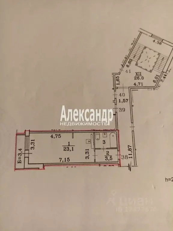 Студия Санкт-Петербург 2-я Жерновская ул., 25 (31.1 м) - Фото 0