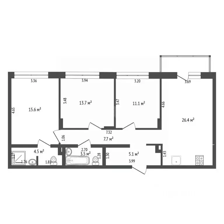 3-к кв. Тюменская область, Тюменский муниципальный округ, д. Дударева ... - Фото 2