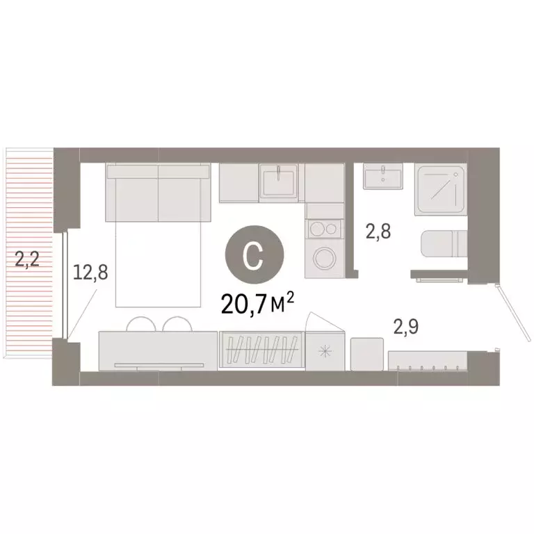 Квартира-студия: Новосибирский район, рабочий посёлок Краснообск, 3-й ... - Фото 2