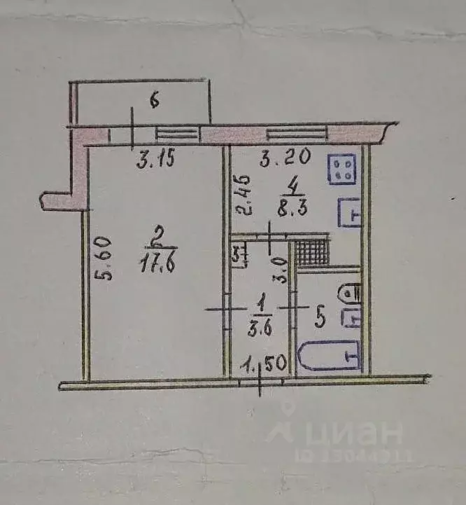 1-к кв. Крым, Симферополь ул. Дружбы, 62 (35.6 м) - Фото 1