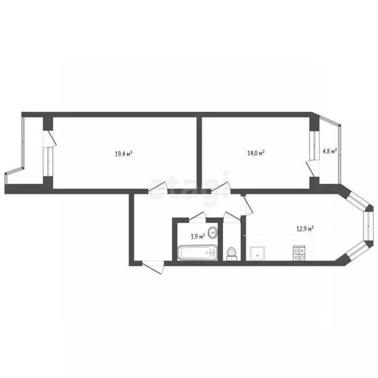 2-к кв. Москва, Москва, Московский г. ул. Атласова, 5 (60.0 м) - Фото 2