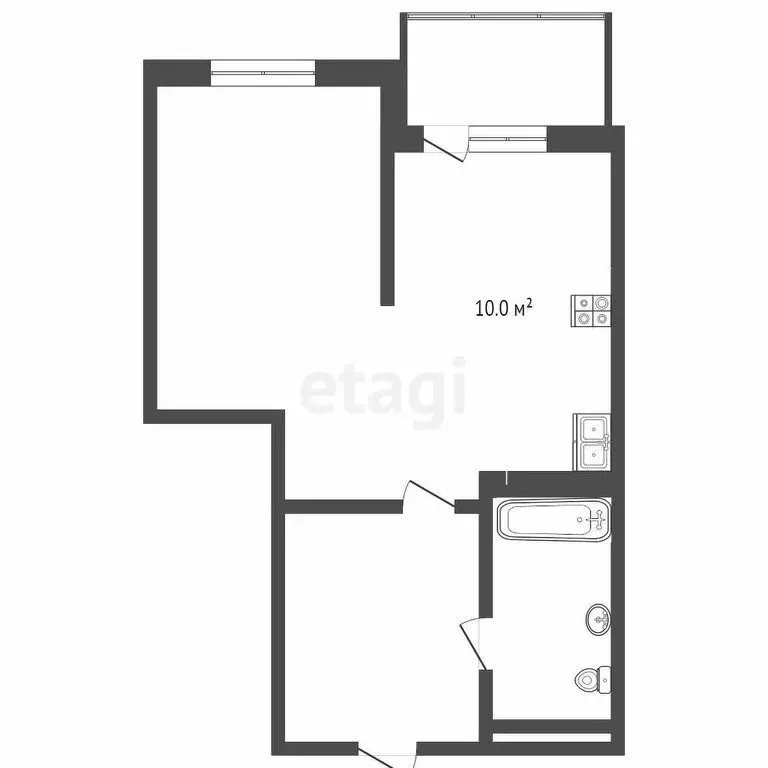 1-комнатная квартира: Тюмень, улица Мельникайте, 2к5 (40 м) - Фото 0