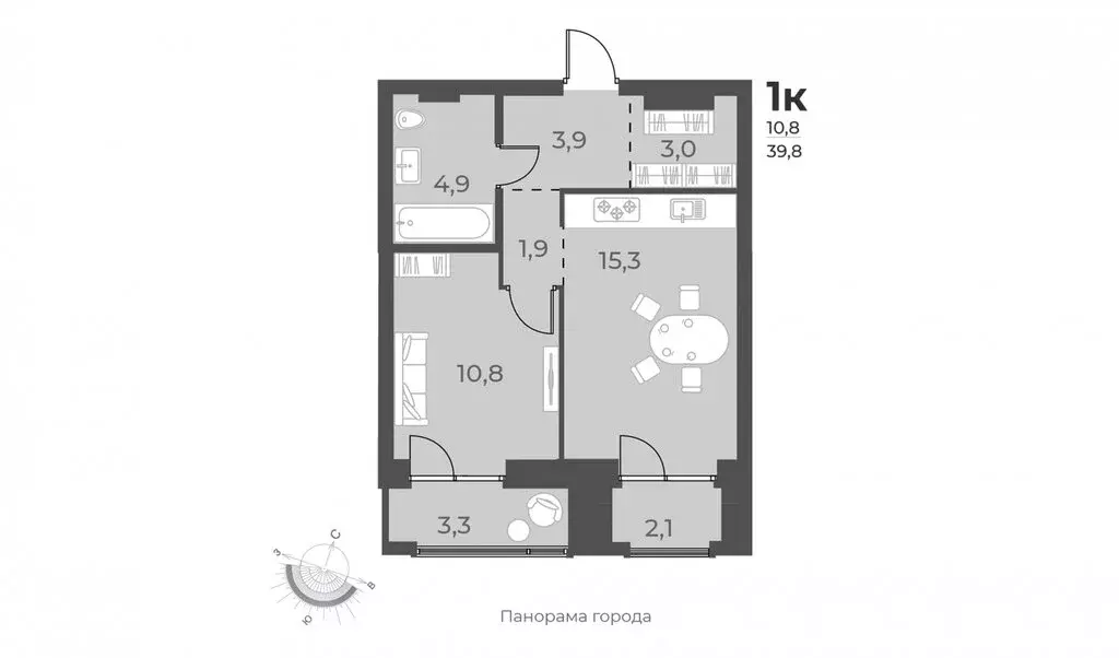 1-комнатная квартира: Новосибирск, улица Аэропорт, 60 (39.8 м) - Фото 0