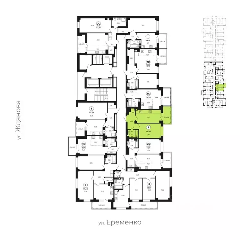 1-к кв. Ростовская область, Ростов-на-Дону ул. Жданова, 31 (39.53 м) - Фото 2