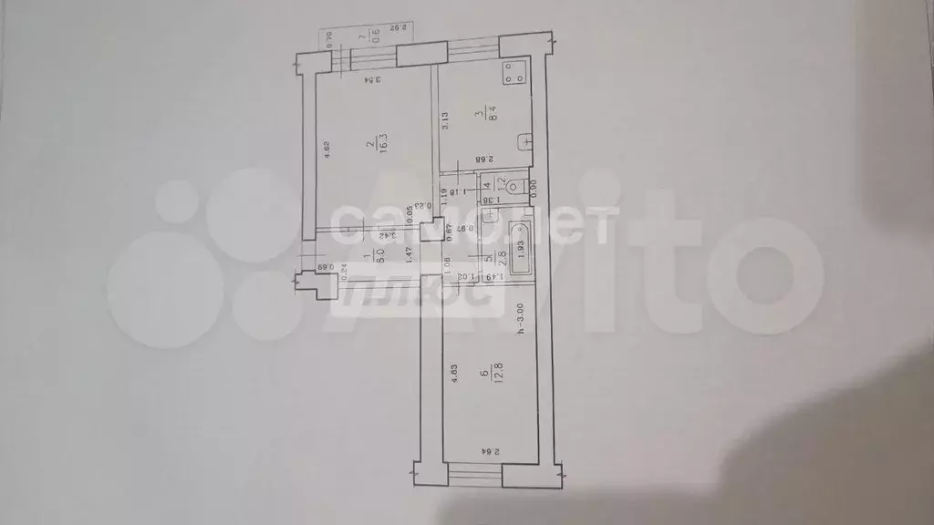 2-к. квартира, 49,5 м, 3/4 эт. - Фото 0