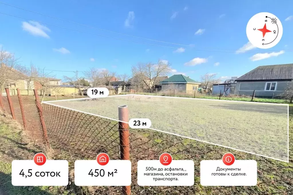 Участок в Краснодарский край, Славянск-на-Кубани Артельная ул. (4.5 ... - Фото 1