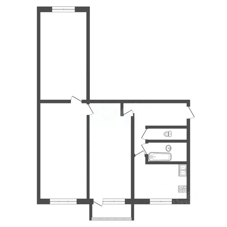 3-к кв. Кемеровская область, Новокузнецк ул. Кирова, 76 (67.0 м) - Фото 2