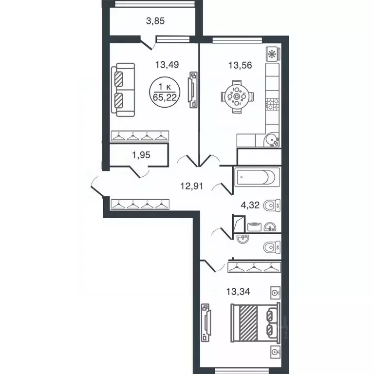 2-к кв. Тверская область, Тверь Бурашевское ш., 60 (65.22 м) - Фото 0