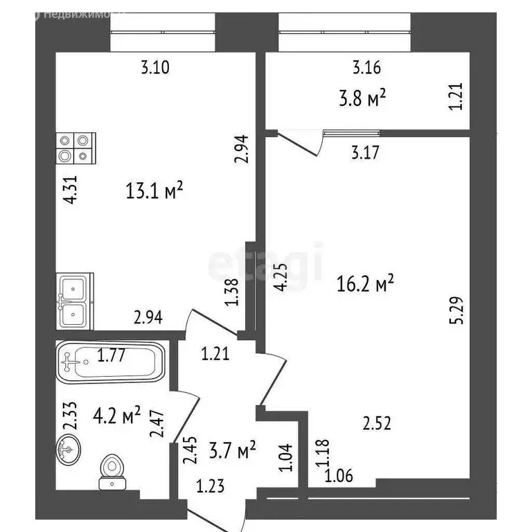 1-комнатная квартира: Стерлитамак, Интернациональная улица, 61 (41 м) - Фото 1