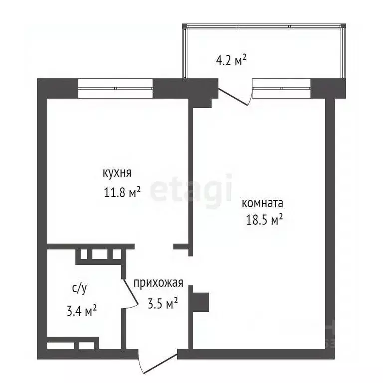 1-к кв. Красноярский край, Красноярск Соколовская ул., 64 (38.5 м) - Фото 1