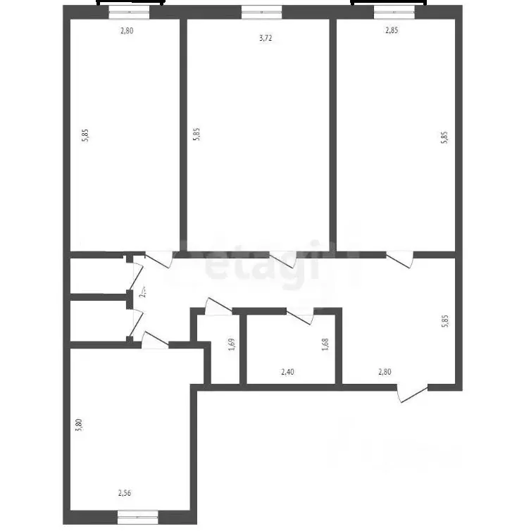 3-к кв. Кемеровская область, Кемерово ул. Дзержинского, 16 (88.0 м) - Фото 2