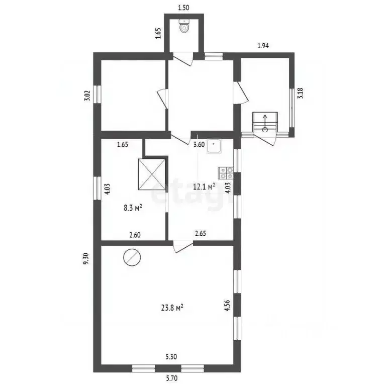 Дом в Псковская область, Порховский муниципальный округ, д. Корж 3 (44 ... - Фото 2