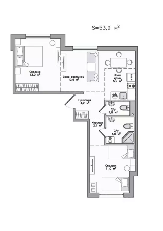 3-к кв. Карелия, Сортавала  (54.0 м) - Фото 1
