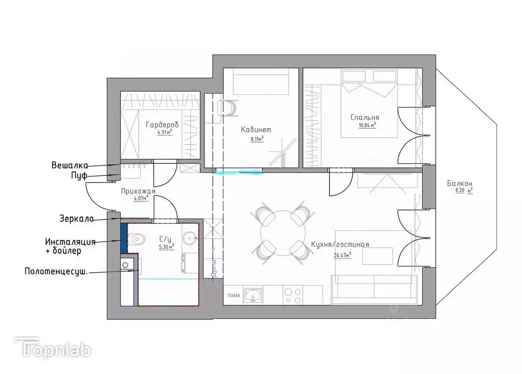 3-к кв. Крым, Ялта ул. Московская, 15к6 (67.0 м) - Фото 2