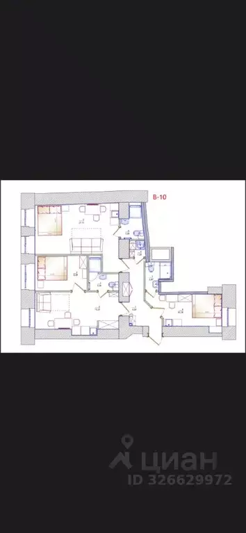 3-к кв. Санкт-Петербург Манежный пер., 15-17 (71.0 м) - Фото 2