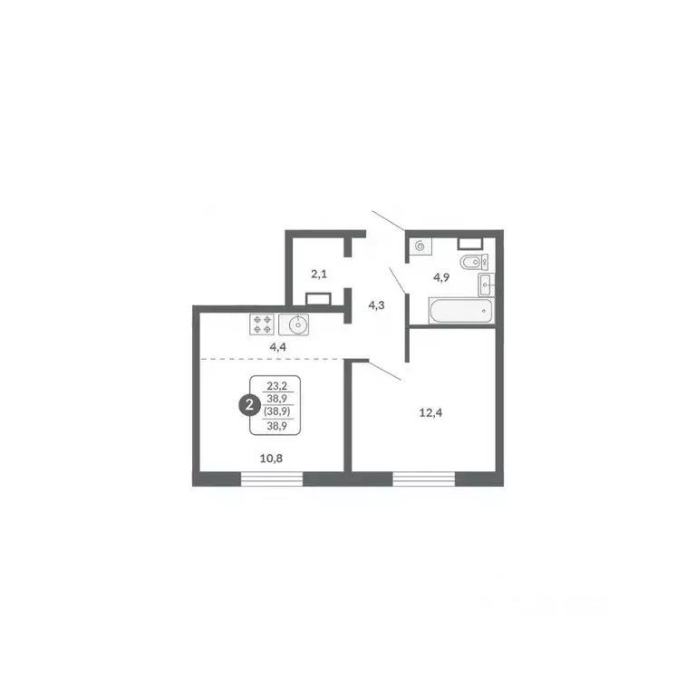 2-к кв. Кировская область, Киров ул. Потребкооперации, 34к1 (38.9 м) - Фото 1