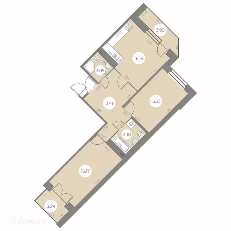 Продаётся 2-к квартира, 68.9 м - Фото 0