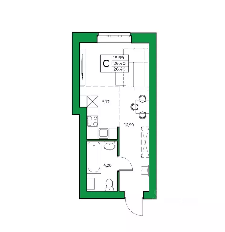 1-к кв. Башкортостан, Уфимский район, Зубовский сельсовет, с. Зубово ... - Фото 1