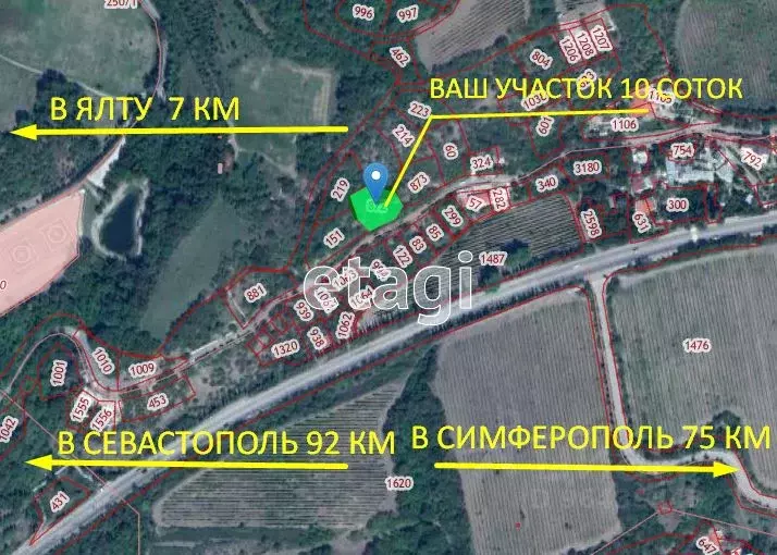 Участок в Крым, Ялта городской округ, Восход пгт ш. Симферопольское ... - Фото 0