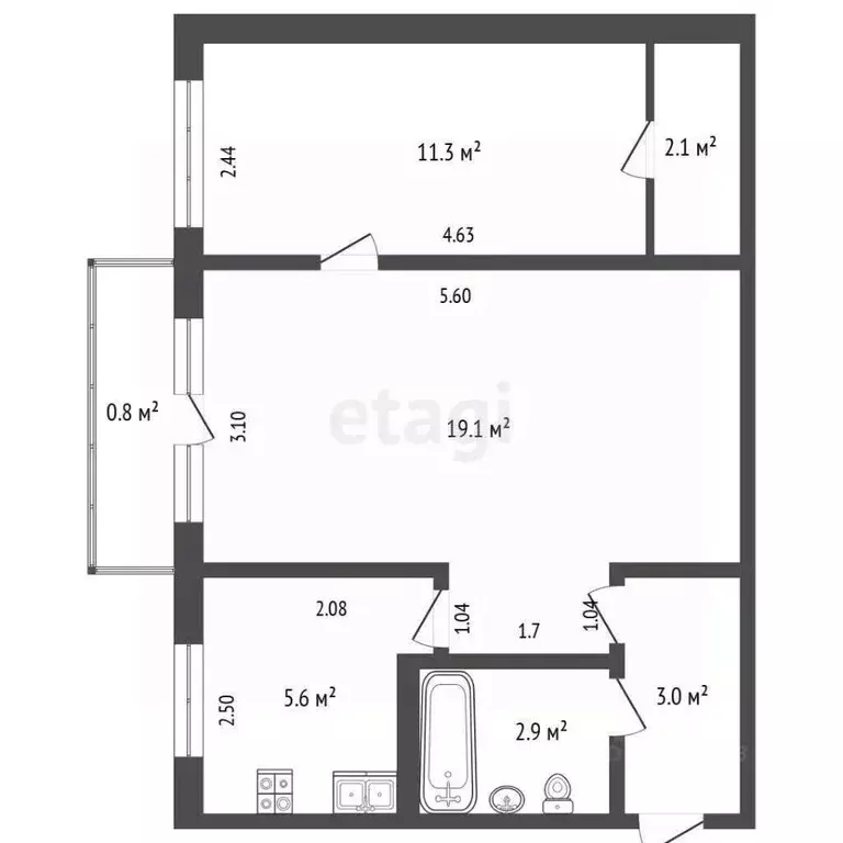 2-к кв. Чувашия, Новочебоксарск Коммунистическая ул., 26 (44.0 м) - Фото 2
