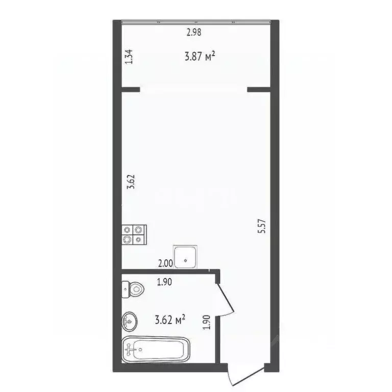 Студия Крым, Феодосия пер. Танкистов, 18 (15.5 м) - Фото 2