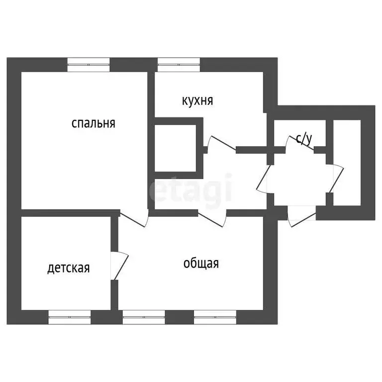 Дом в село Бирюченское, Пушкинская улица (45 м) - Фото 1