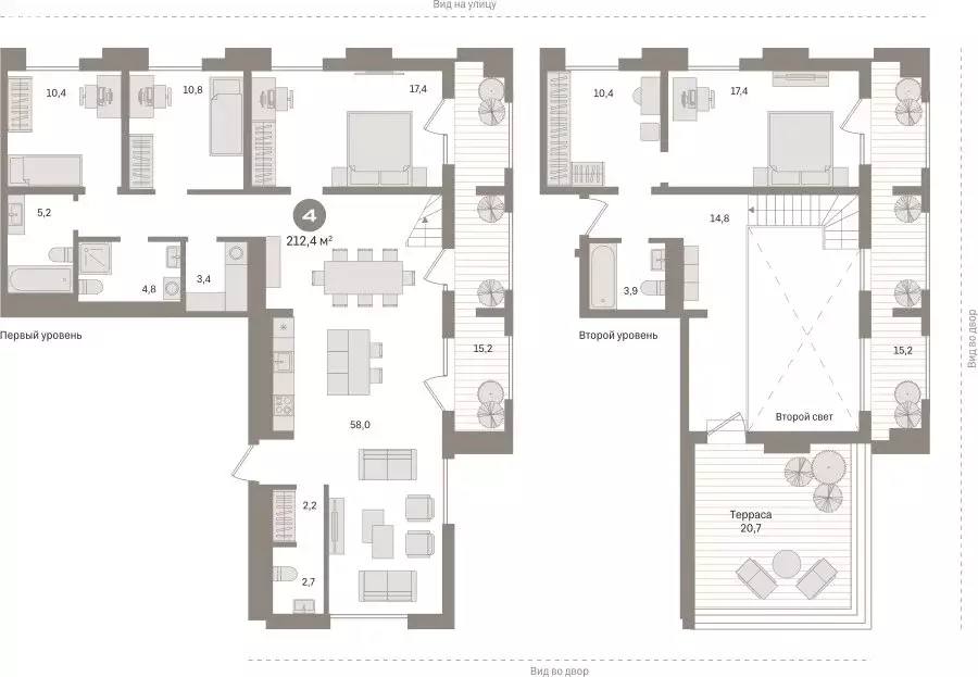 4-комнатная квартира: Тюмень, улица Муравленко, 9к1 (212.32 м) - Фото 1