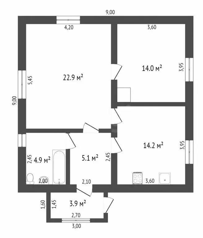 Дом в Покровское, Механизаторская улица (61.1 м) - Фото 1