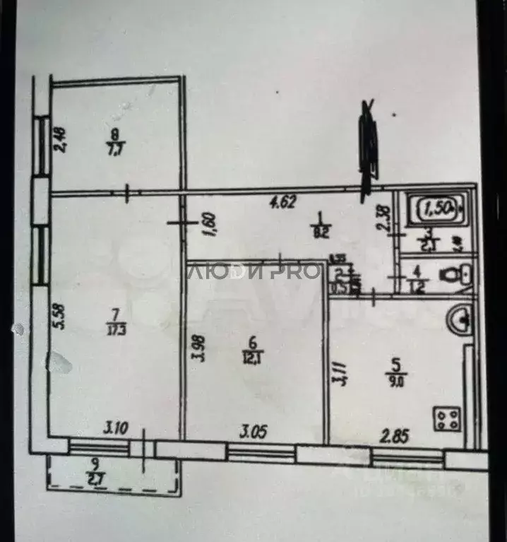 3-к кв. Башкортостан, Уфа ул. Ферина, 18 (56.9 м) - Фото 1