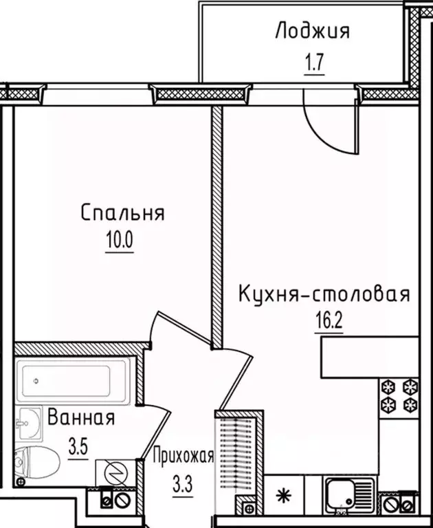 1-к кв. Новгородская область, Старая Русса ул. Чапаева, 2 (34.7 м) - Фото 1