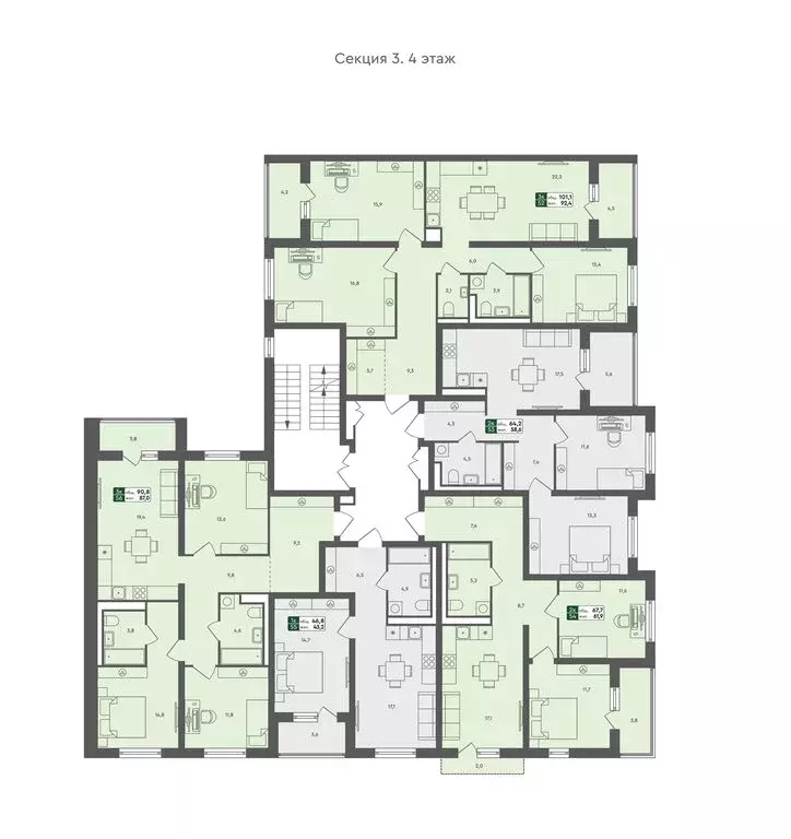 3-комнатная квартира: село Ембаево, Бульварная улица, 11 (101.1 м) - Фото 1