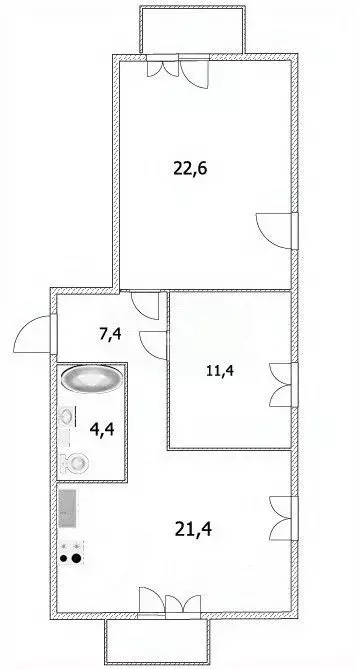 2-к кв. Вологодская область, Вологда Новгородская ул., 58А (68.2 м) - Фото 2
