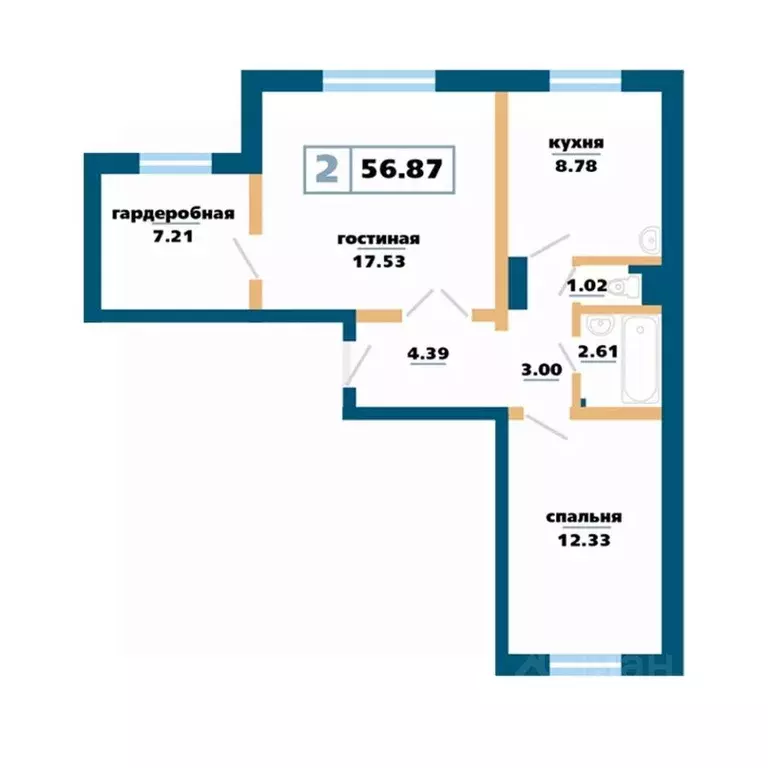 2-к кв. Красноярский край, Красноярск Нанжуль-Солнечный мкр, ... - Фото 1